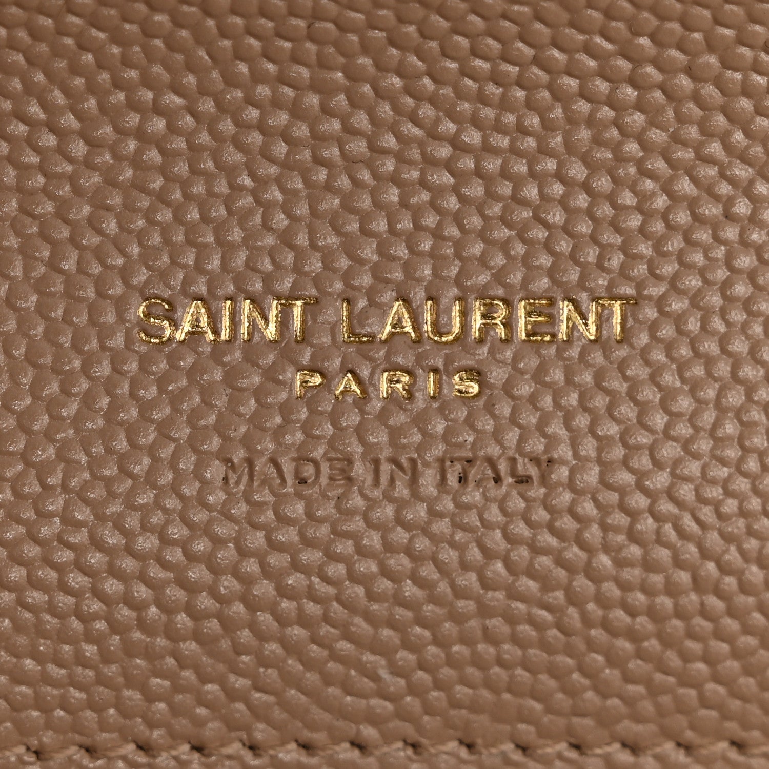 Saint Laurent Grain De Poudre Matelasse Chevron Monogram Envelope Clutch Dark Beige 6 of 12