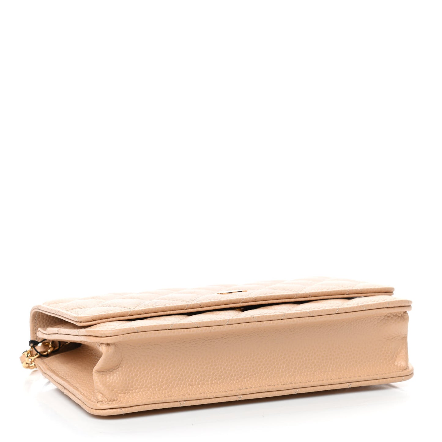 Caviar Quilted Wallet On Chain WOC Beige