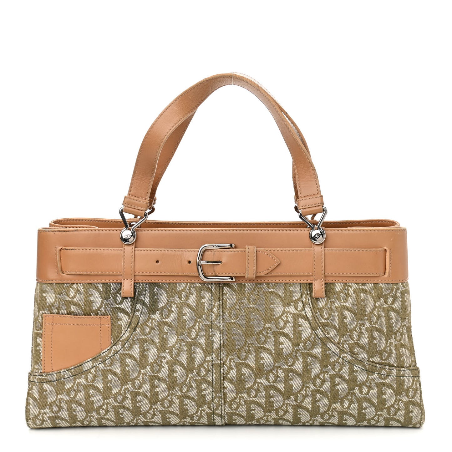 Calfskin Monogram Jeans Pocket Tote Green