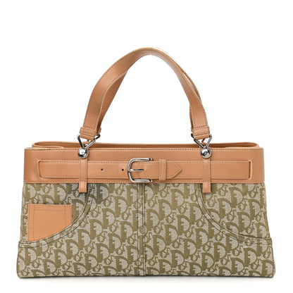 Christian Dior Calfskin Monogram Jeans Pocket Tote Green 1 of 17