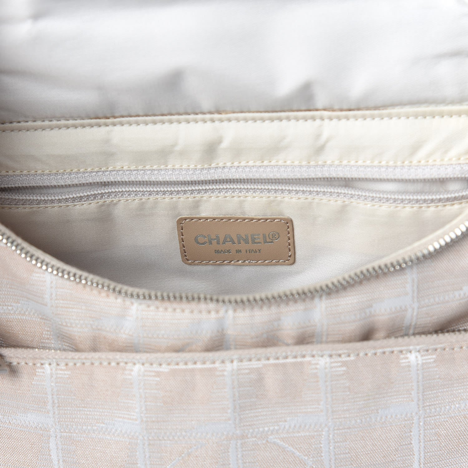 Chanel Nylon Travel Backpack Beige 6 of 9
