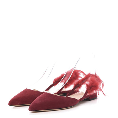 Christian Dior Suede Feather Dior Ethnie Flats 37 Medium Red 3 of 10