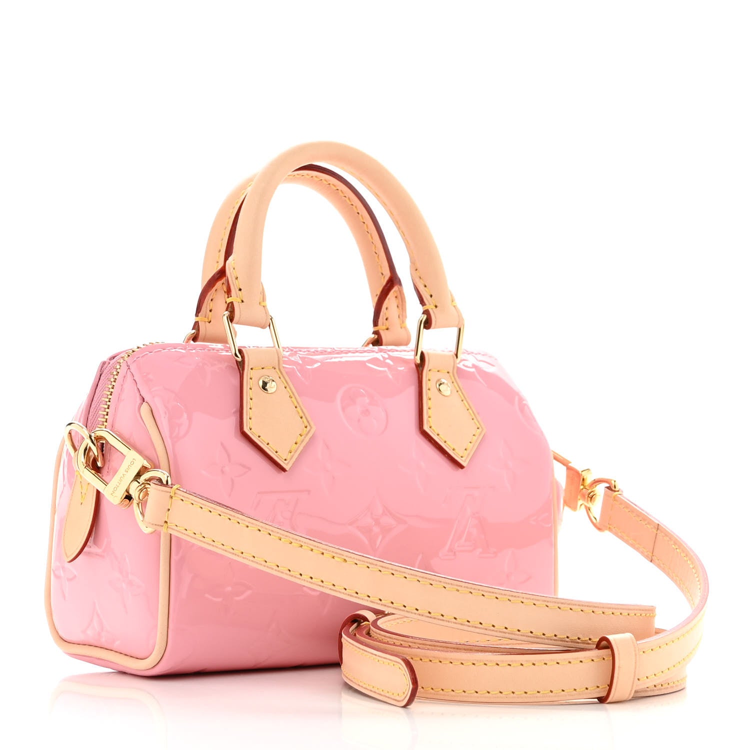 Louis Vuitton Vernis Monogram Nano Speedy Mochi Pink 3 of 9