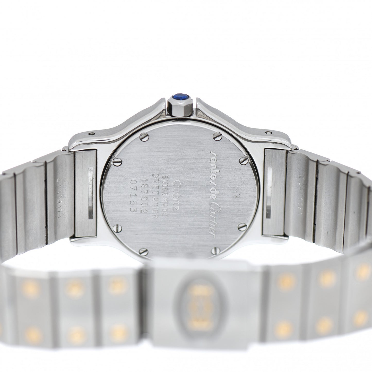Stainless Steel 18K Yellow Gold 29mm Santos Octagon Quartz Watch