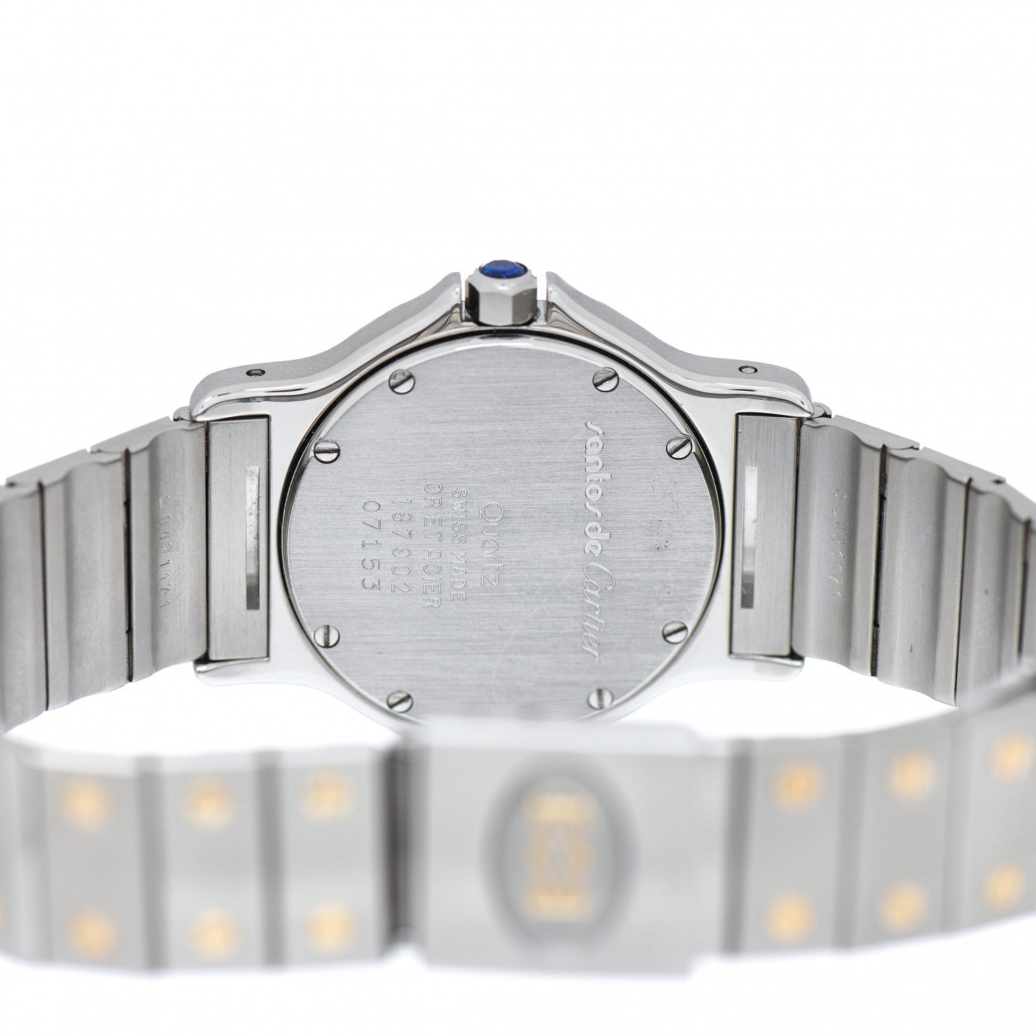 Cartier Stainless Steel 18K Yellow Gold 29mm Santos Octagon Quartz Watch 4 of 4