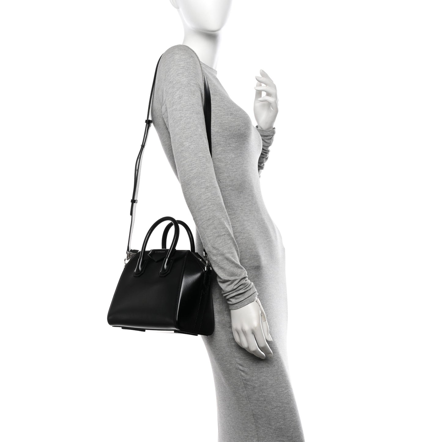 Shiny Lord Calfskin Mini Antigona Black
