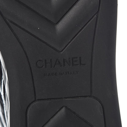 Chanel Patent Calfskin Quilted Womens High Top Sneakers 37.5 Black 5 of 10
