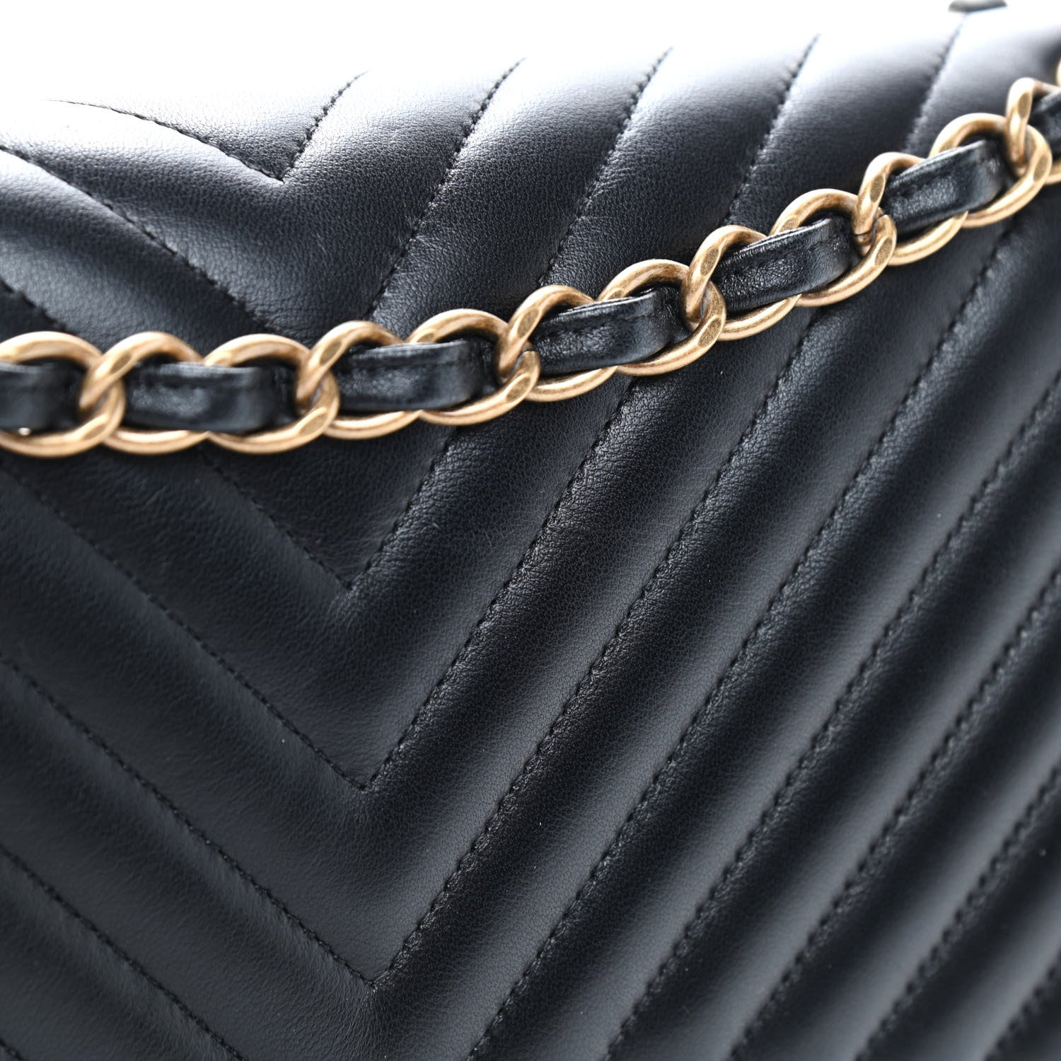 Chanel Lambskin Chevron Quilted Jumbo Double Flap Black 8 of 10