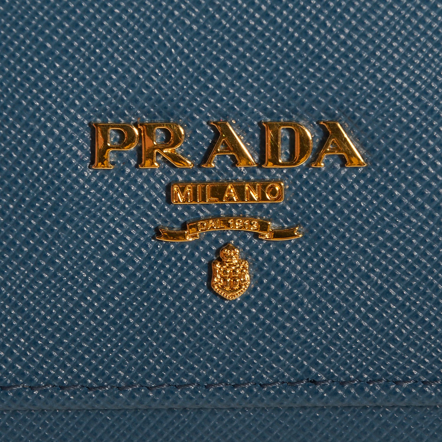 Prada Saffiano Metal Flap Wallet Cobalto 6 of 9