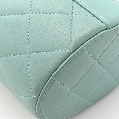 Chanel Lambskin Resin Elegant Chain Vanity Case Light Blue 13 of 14