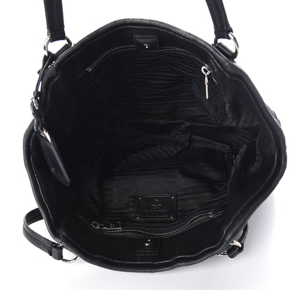 Prada Tessuto Nylon Zip Around Shoulder Bag Black 5 of 11