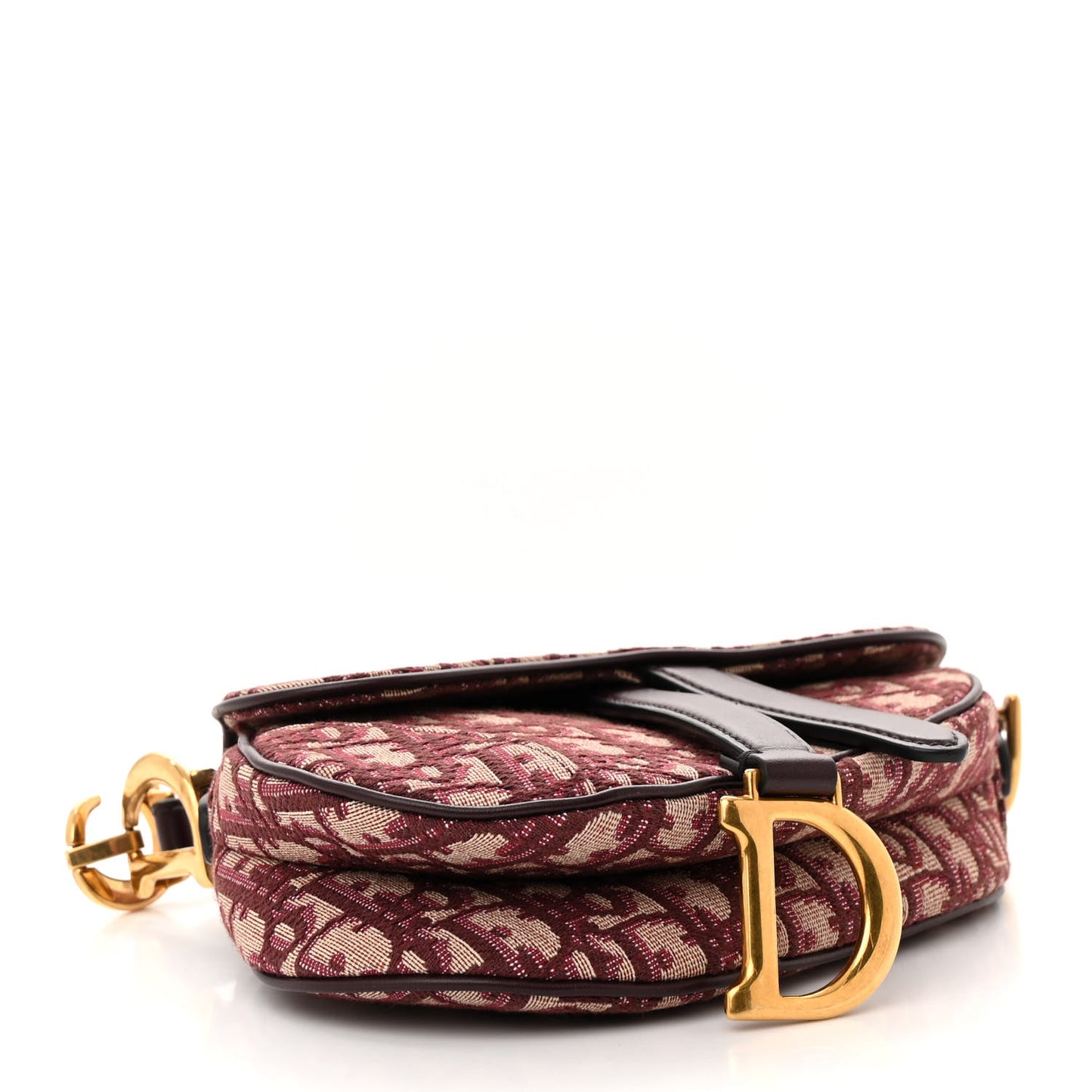 Oblique Mini Saddle Bag Burgundy