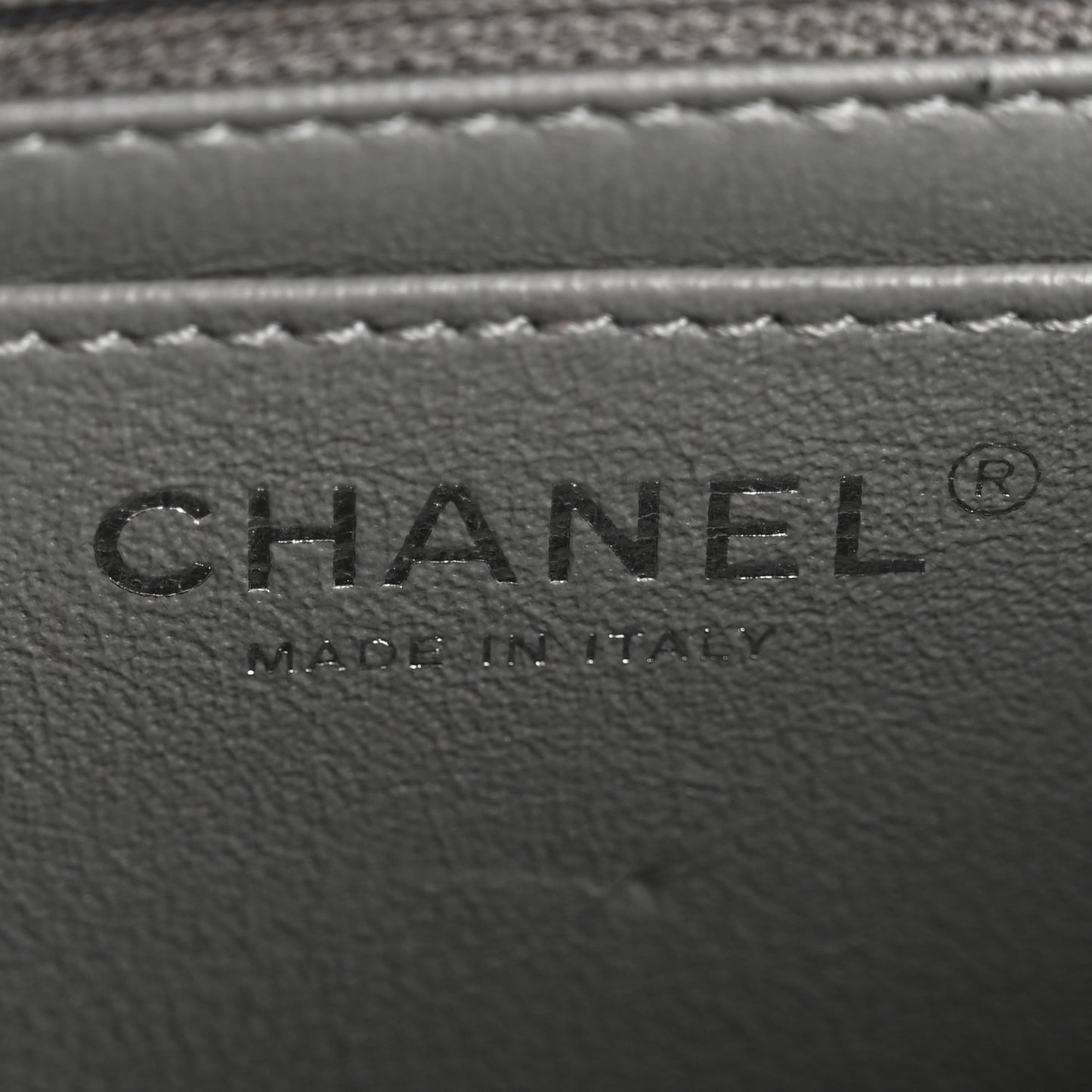 Caviar Quilted Mini Rectangular Flap Grey