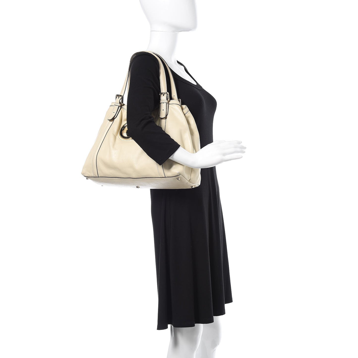 Calfskin Medium Britt Tote Off White