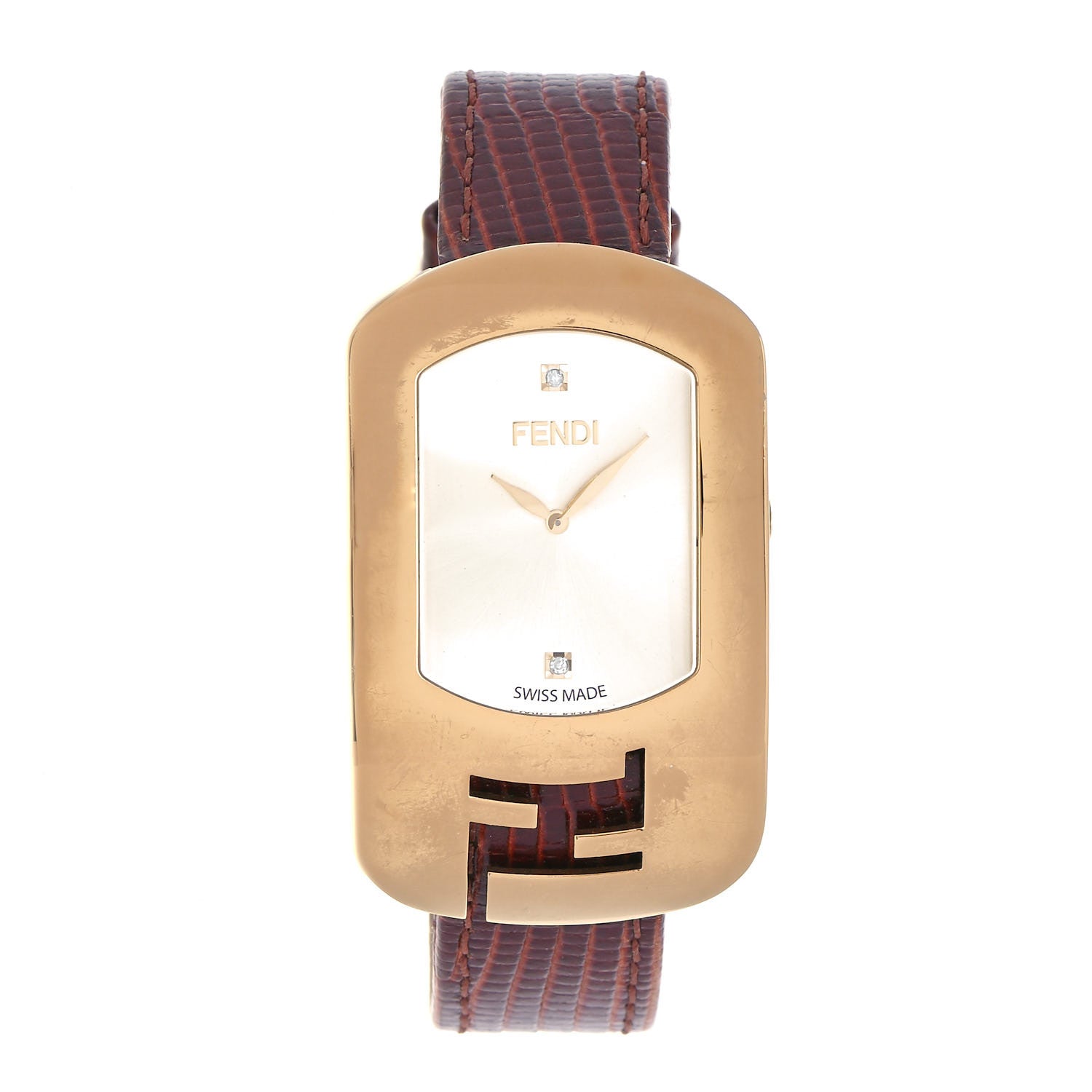 Fendi Stainless Steel Calfskin Diamond 29mm Chameleon Quartz Watch 1 of 4
