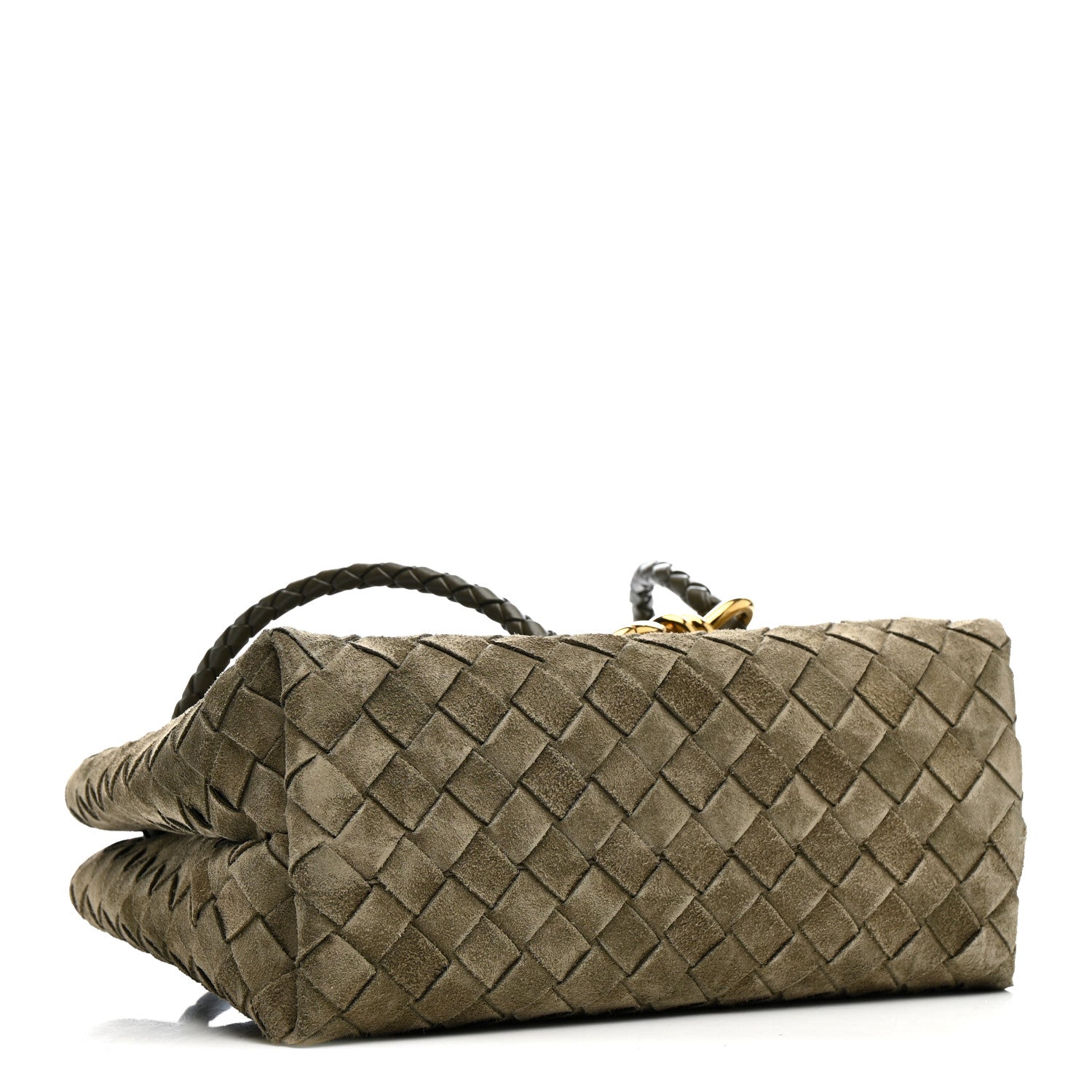 Bottega Veneta Suede Intrecciato Small Andiamo Shoulder Bag Cypress 4 of 10