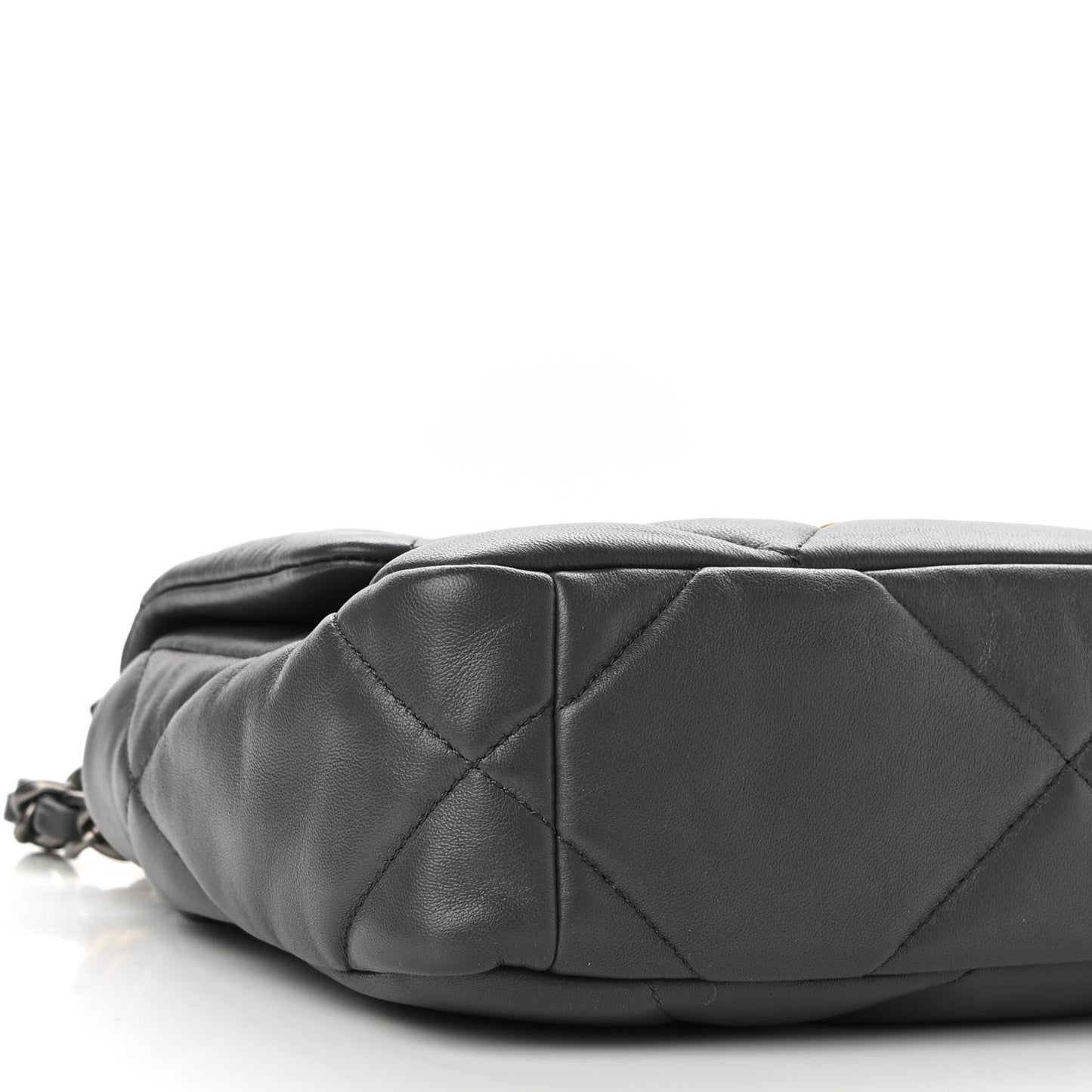 Lambskin Quilted Medium Chanel 19 Flap Dark Grey