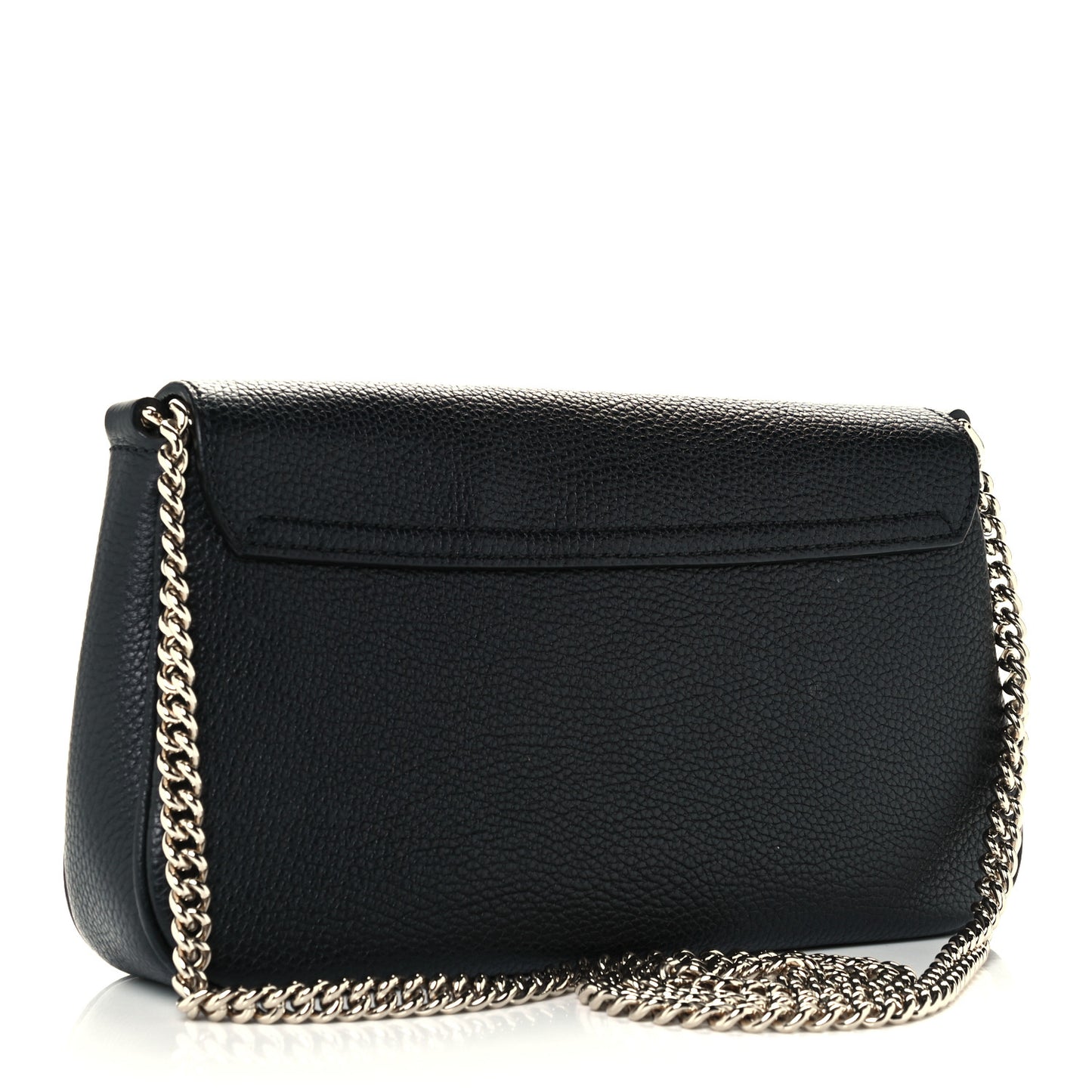 Pebbled Calfskin Medium Soho Flap Crossbody Black