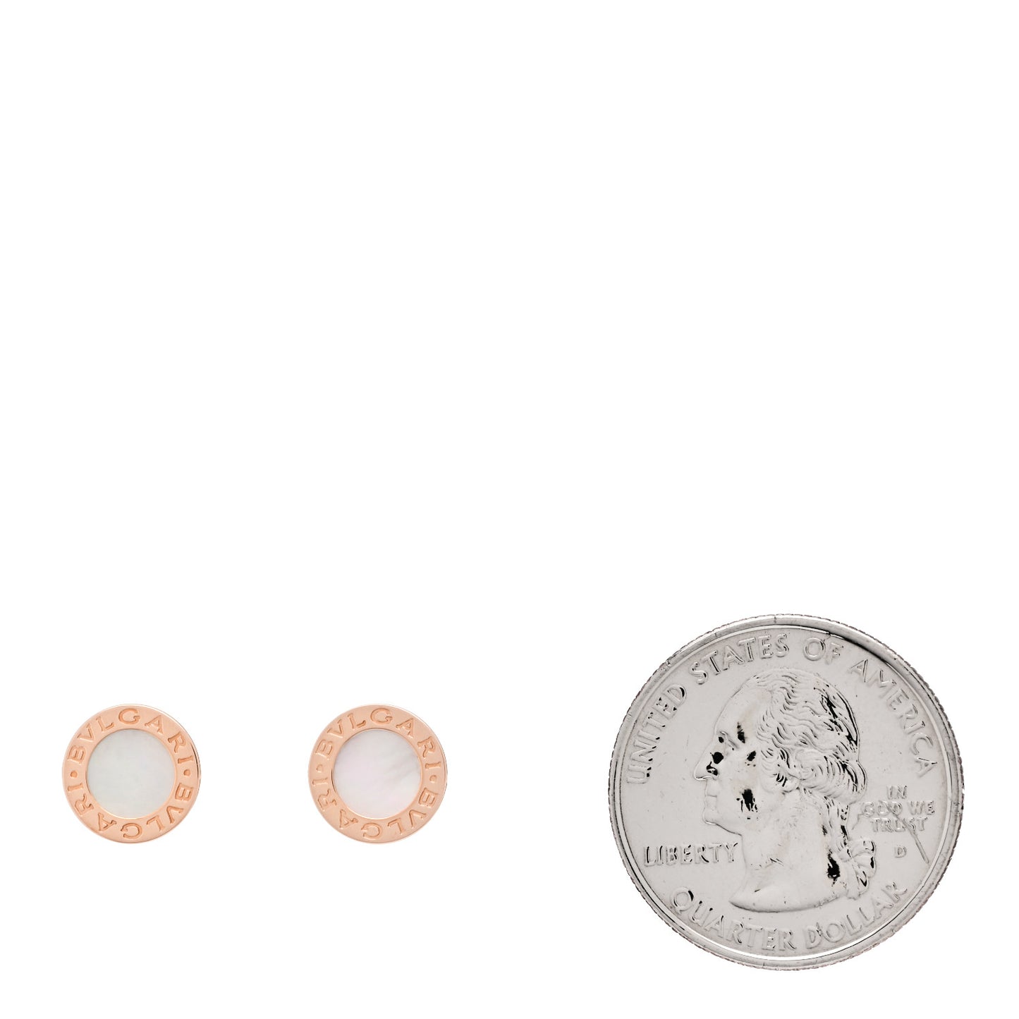 18K Rose Gold Mother of Pearl BVLGARI BVLGARI Stud Earrings