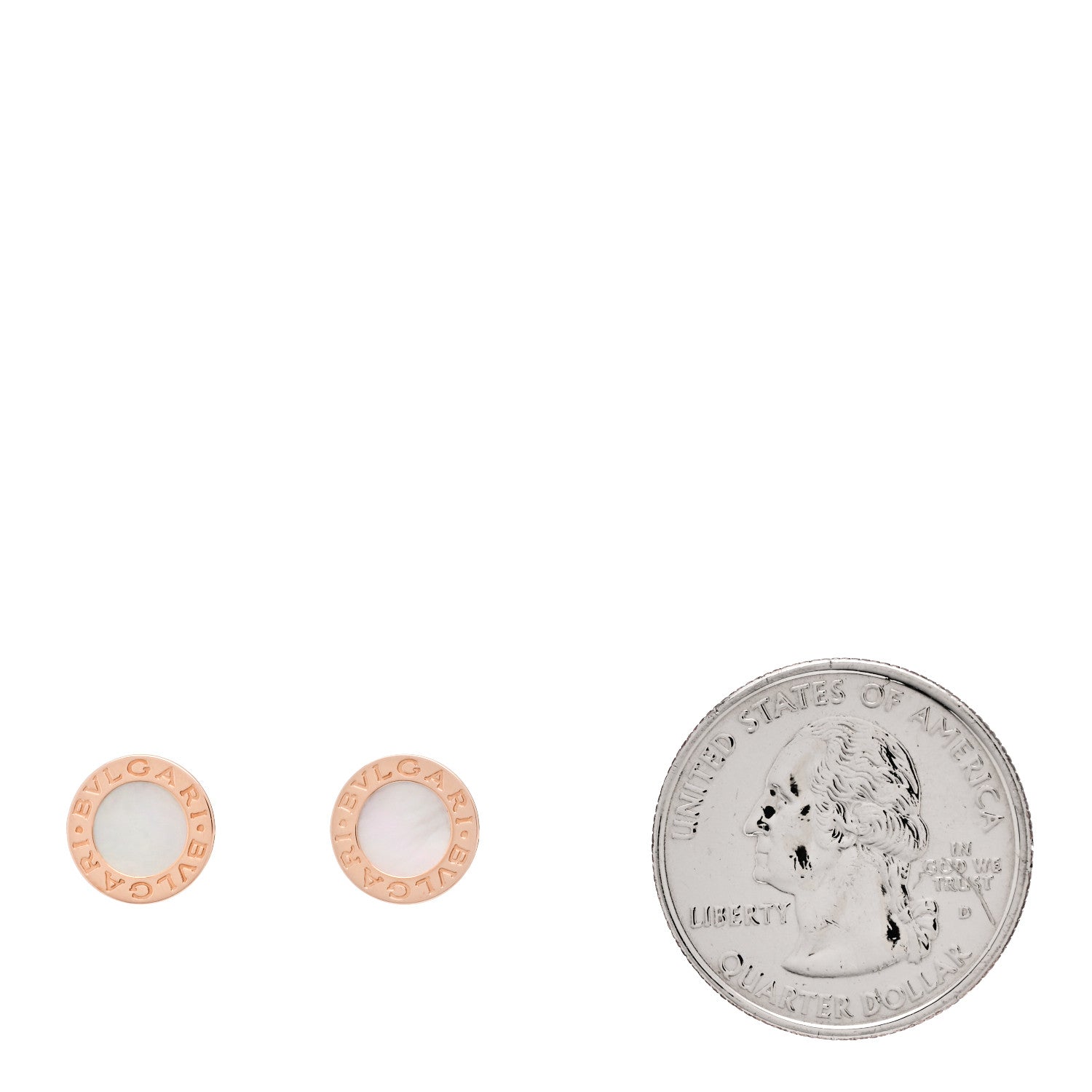 Bulgari 18K Rose Gold Mother of Pearl BVLGARI BVLGARI Stud Earrings 2 of 4