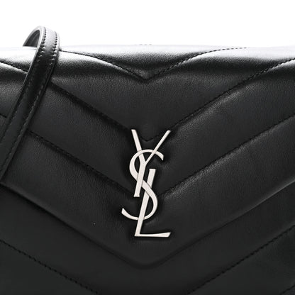Saint Laurent Calfskin Y Quilted Monogram Toy Loulou Crossbody Bag Black 9 of 12