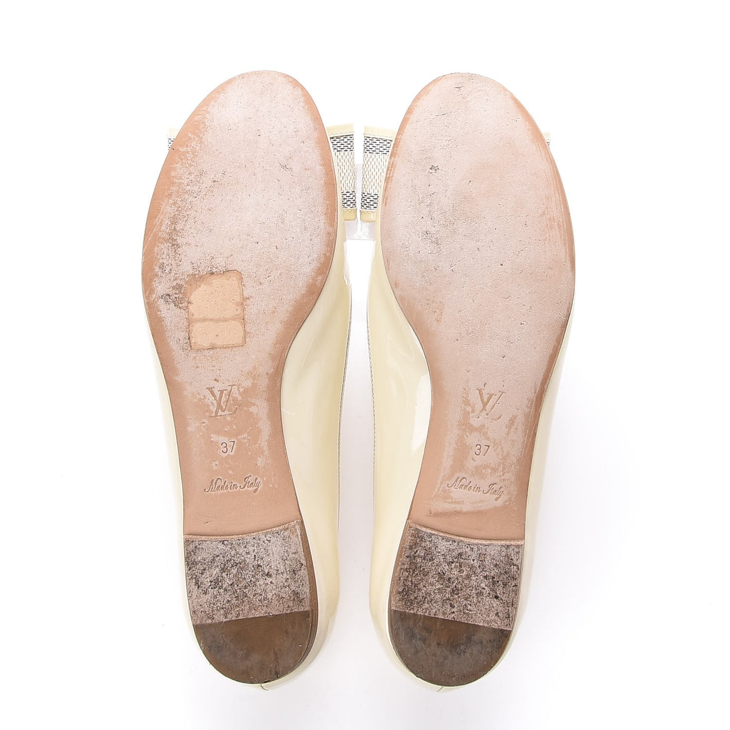 Damier Azur Patent Valentine Ballerina Flats 37