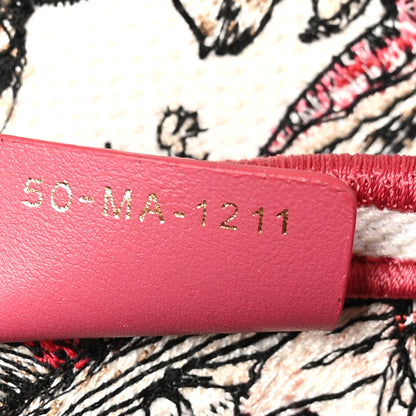 Christian Dior Canvas Embroidered Butterfly Print Saddle Bag Pink Multicolor 7 of 10