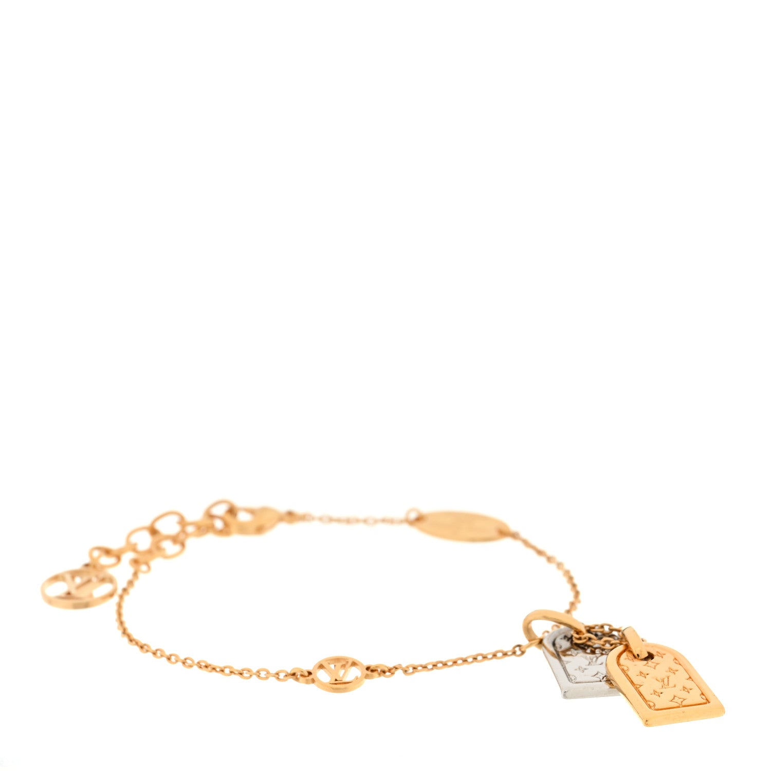 Louis Vuitton Brass Nanogram Bracelet Silver Gold 1 of 3