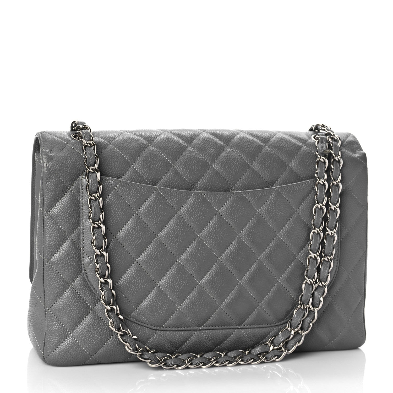 Chanel Caviar Quilted Maxi Single Flap Grey 3 of 11