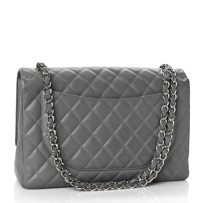 Chanel Caviar Quilted Maxi Single Flap Grey 3 of 11