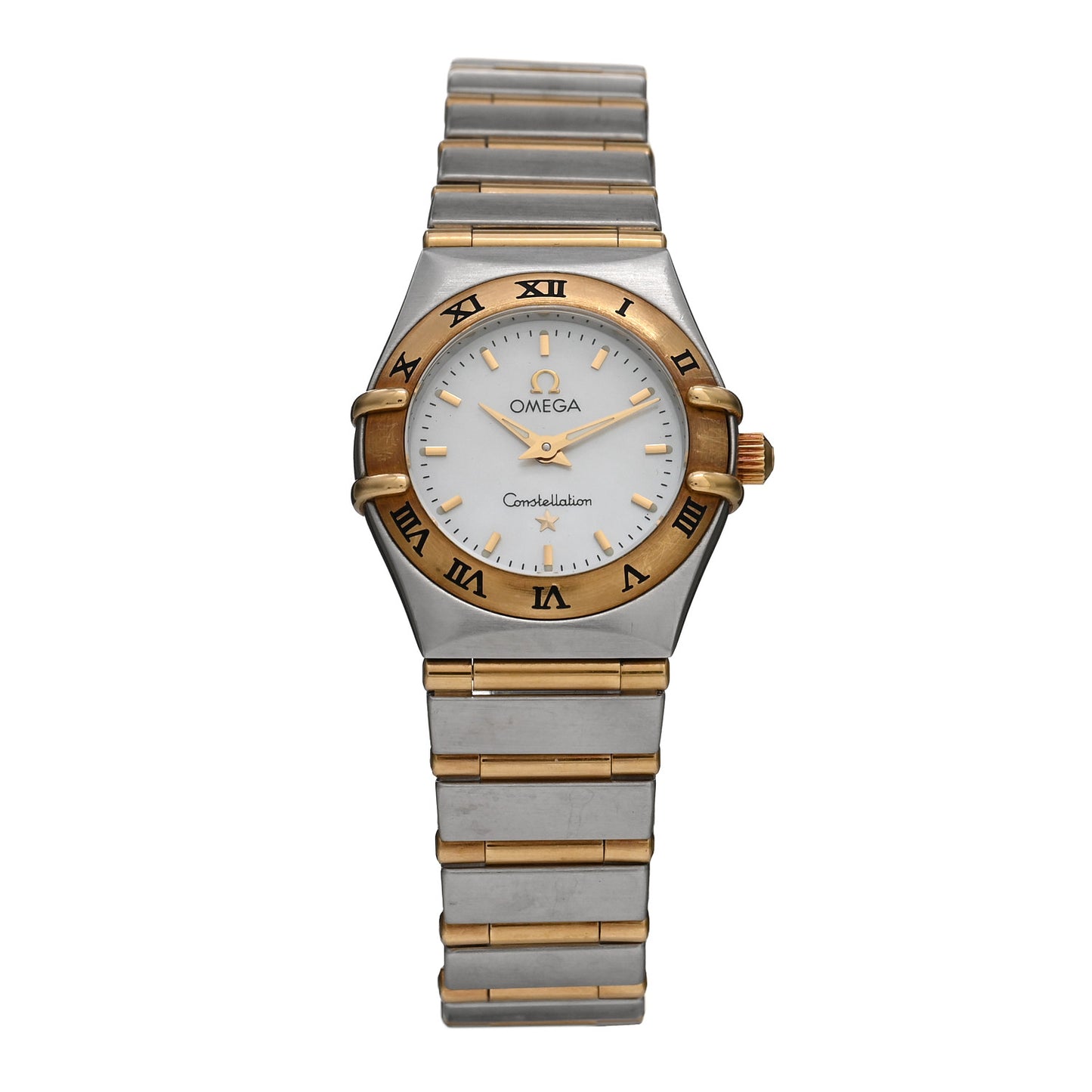 Stainless Steel 18K Yellow Gold Mother of Pearl 22mm Constellation Quartz Watch 5066509