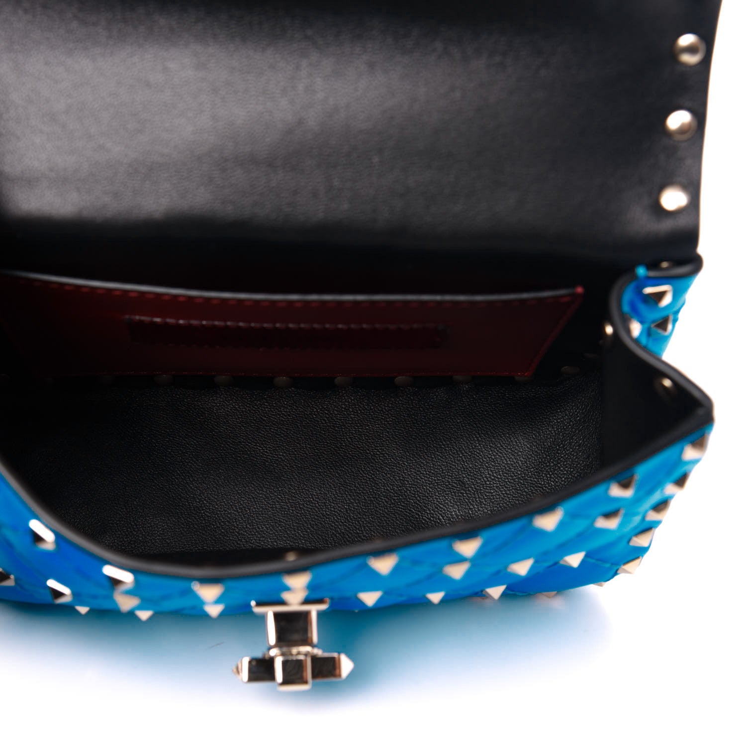 Valentino Garavani Calfskin Mini Rockstud Spike Shoulder Bag Blue Fluo 6 of 12
