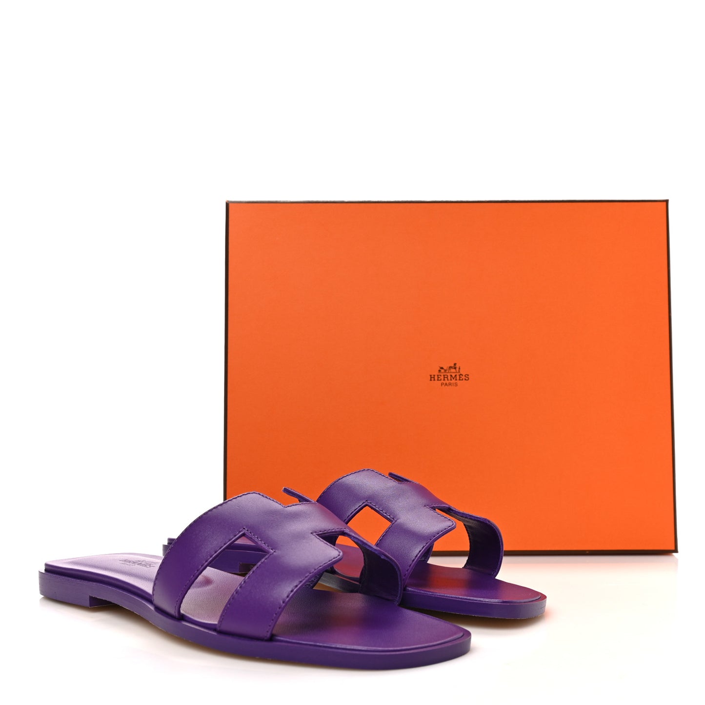 Calfskin Oran Sandals 38.5 Violet Majorette