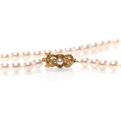 Mikimoto 18K Yellow Gold Akoya Pearl 6-6.5mm Strand Necklace 16" 4 of 4