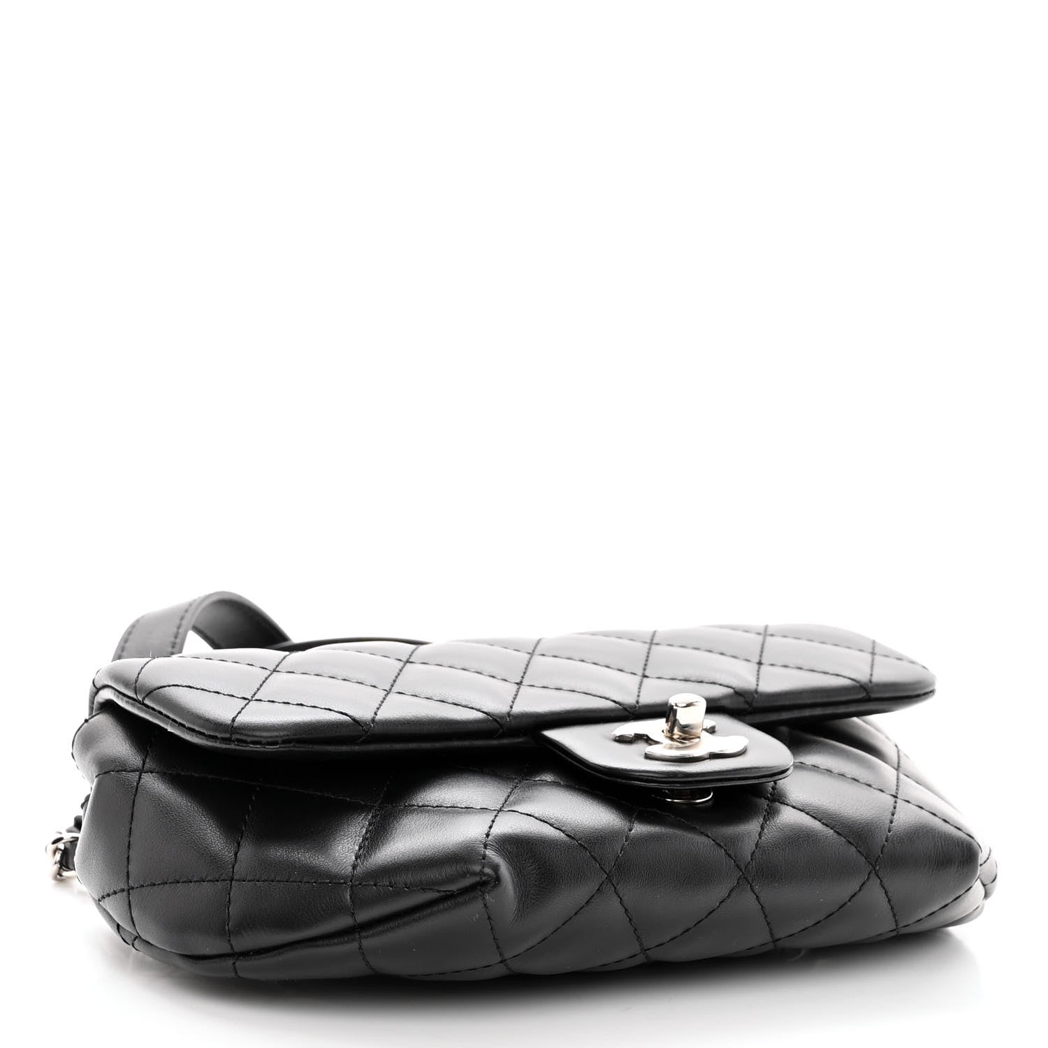 Chanel Calfskin Quilted CC Uniform Flap Belt Bag Black 4 of 9