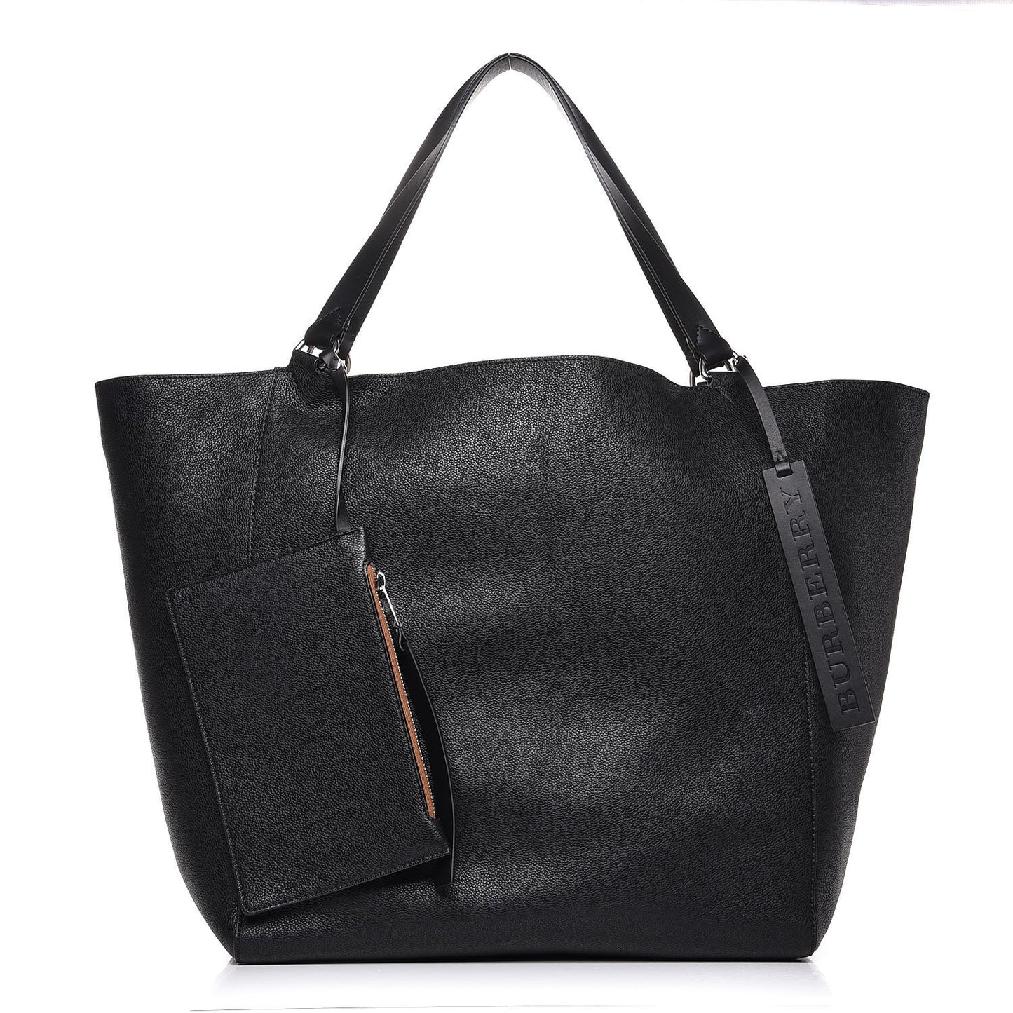 Grainy Calfskin Large Bonded Tote Black