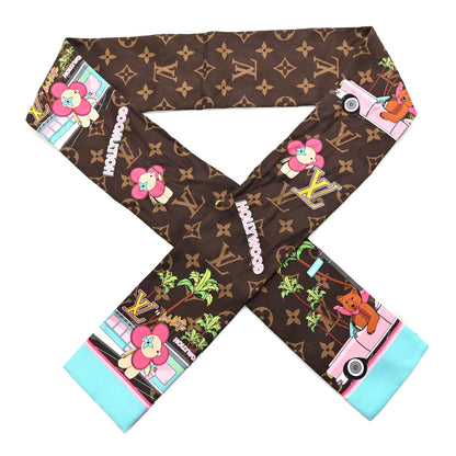 Louis Vuitton Silk Monogram 2021 Hollywood Christmas Animation Bandeau Marron 2 of 6