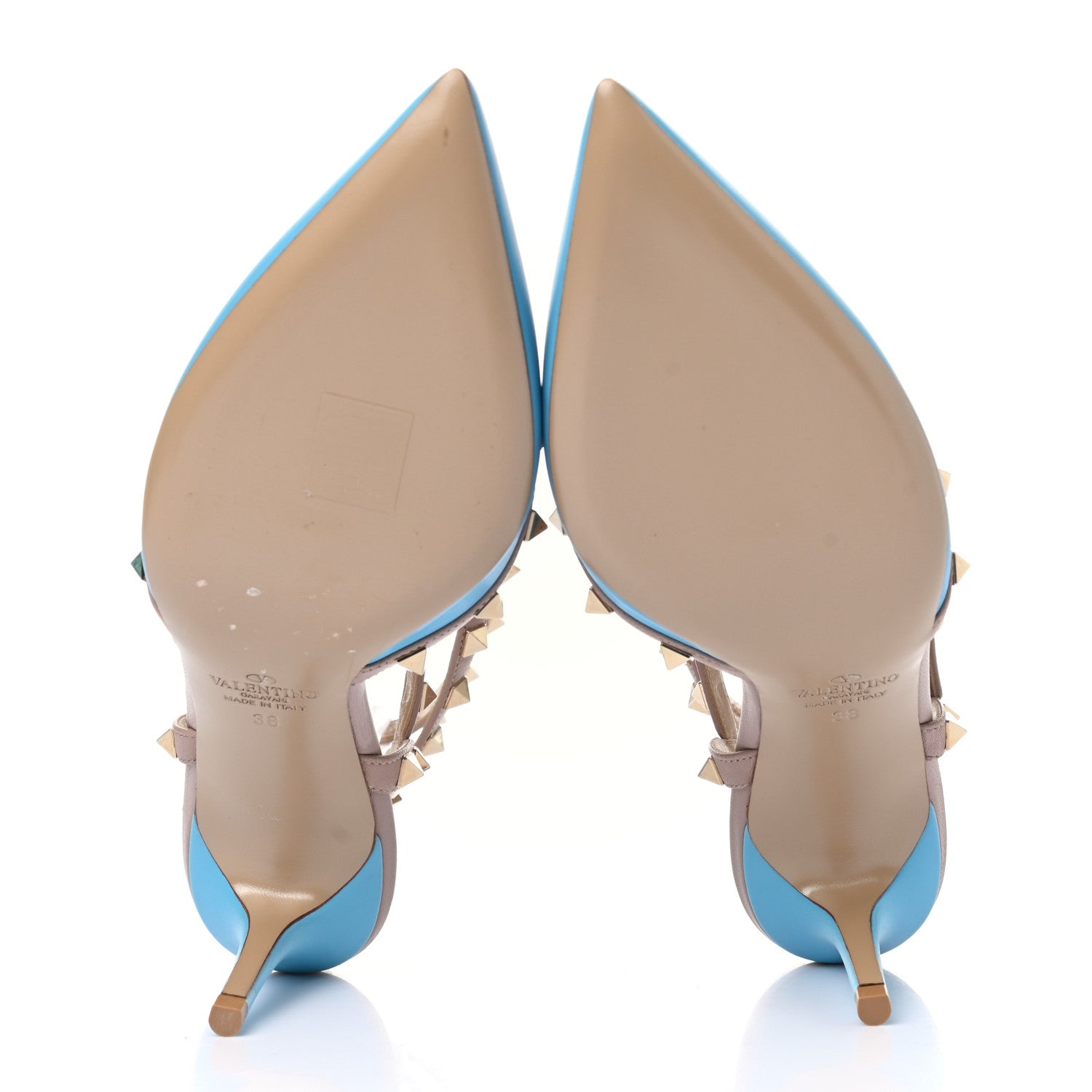Valentino Garavani Nappa Rockstud Ankle Strap 65mm Pumps 38 Parrot Poudre 5 of 9