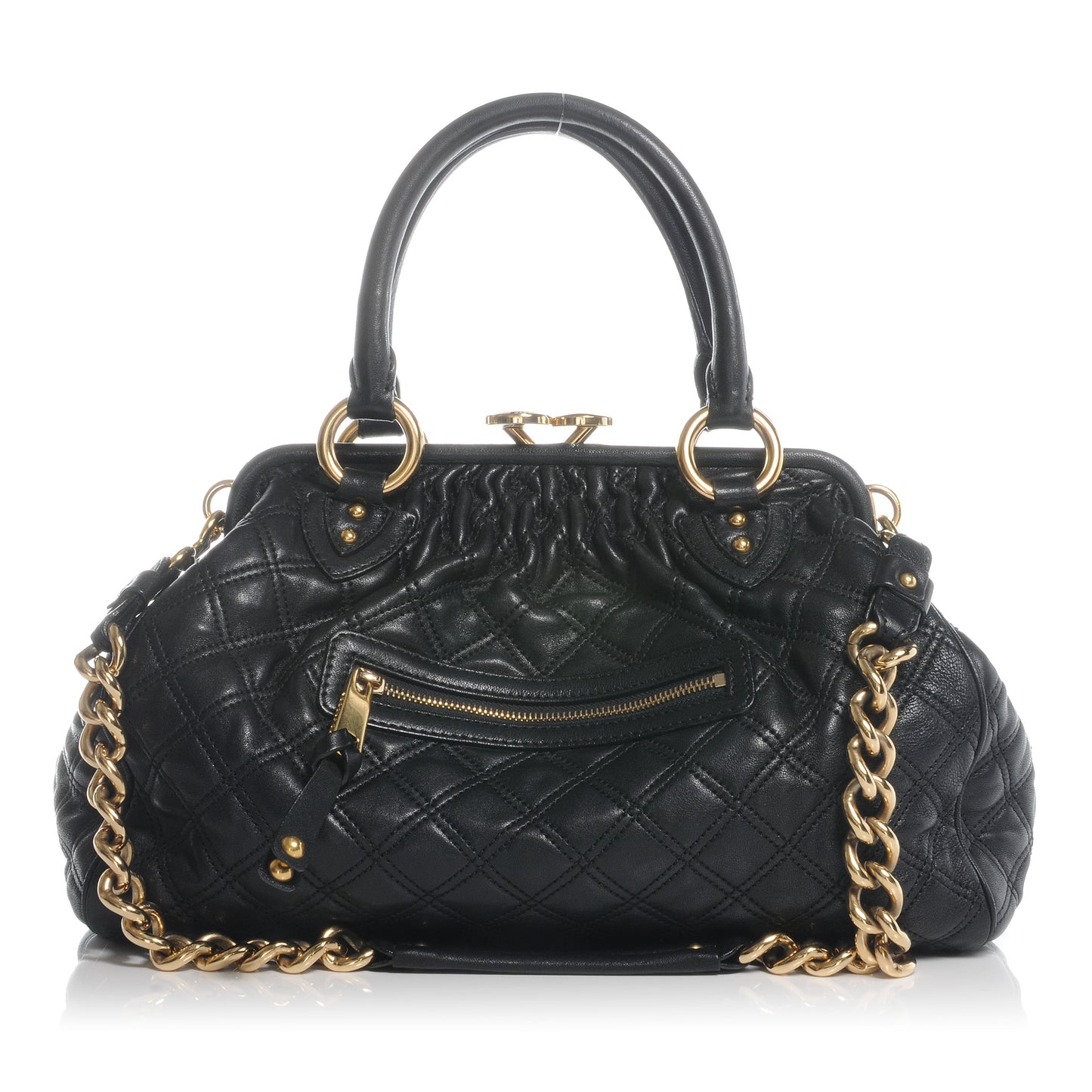 Quilted Leather Stam Bag Black