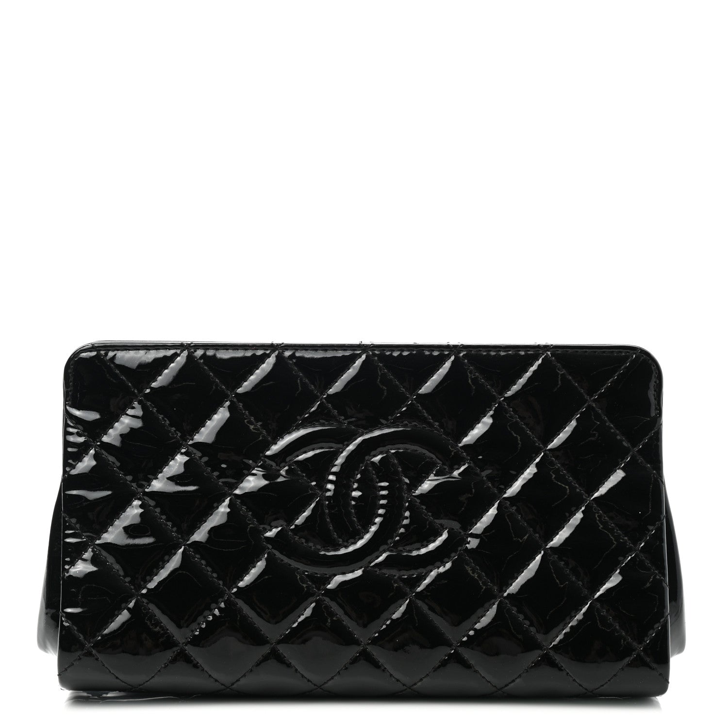 Chanel Patent CC Quilted Timeless Clutch Black 1 of 6