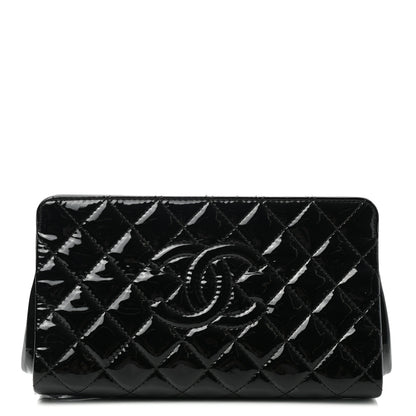 Chanel Patent CC Quilted Timeless Clutch Black 1 of 6