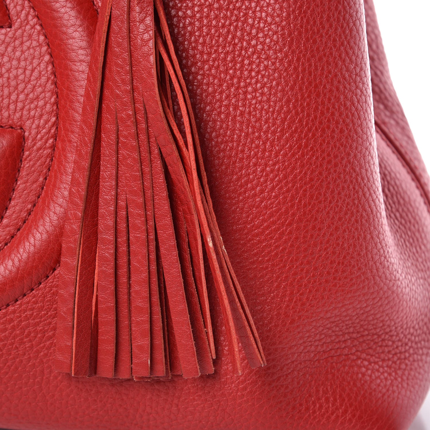 Gucci Pebbled Calfskin Medium Soho Chain Shoulder Bag Tabasco Red 15 of 17