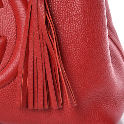 Gucci Pebbled Calfskin Medium Soho Chain Shoulder Bag Tabasco Red 15 of 17