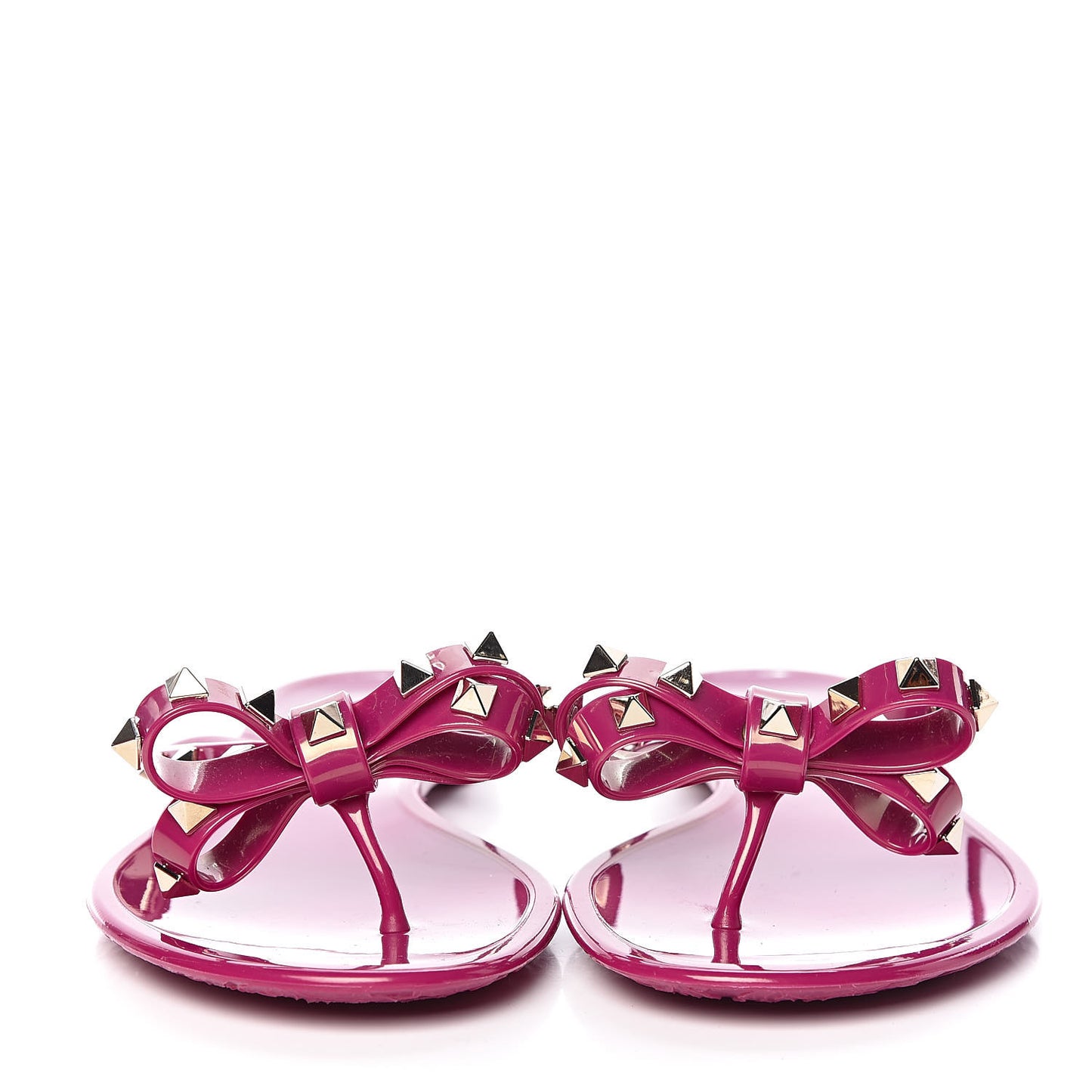 PVC Jelly Rockstud Bow Thong Sandals 41 Deep Cyclamin