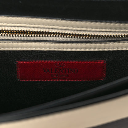 Valentino Garavani Nappa Striped B-Rockstud Flap Black Light Ivory 6 of 9