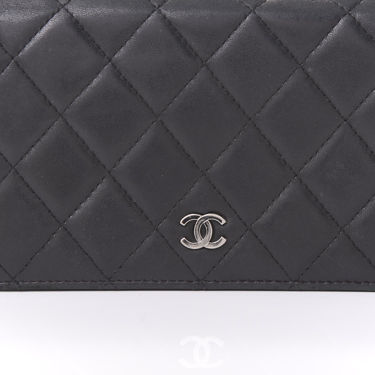 Chanel Lambskin Quilted Yen Wallet Black 13 of 14