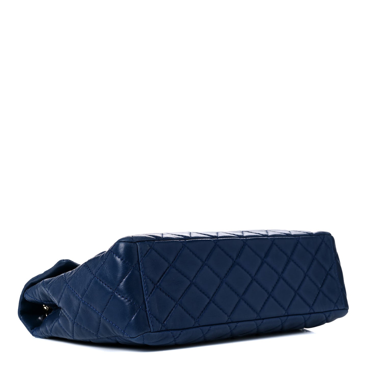 Lambskin Quilted XL Jumbo Single Flap Blue