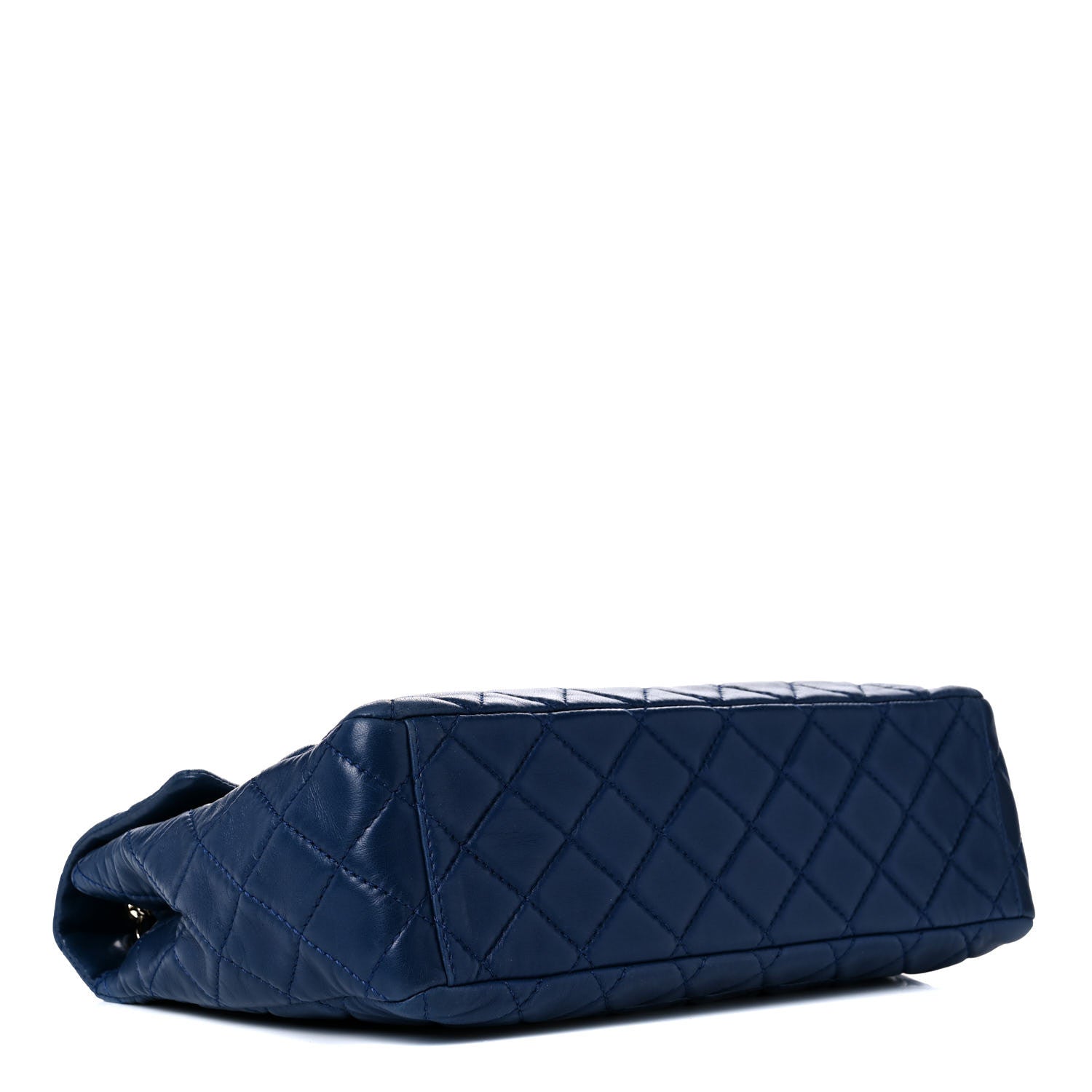 Chanel Lambskin Quilted XL Jumbo Single Flap Blue 3 of 15