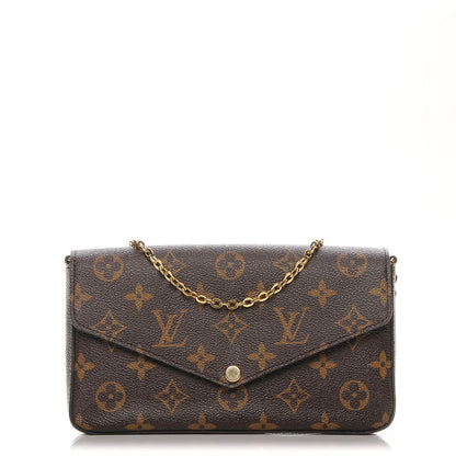 Louis Vuitton Monogram Pochette Felicie Chain Wallet Fuchsia 1 of 7