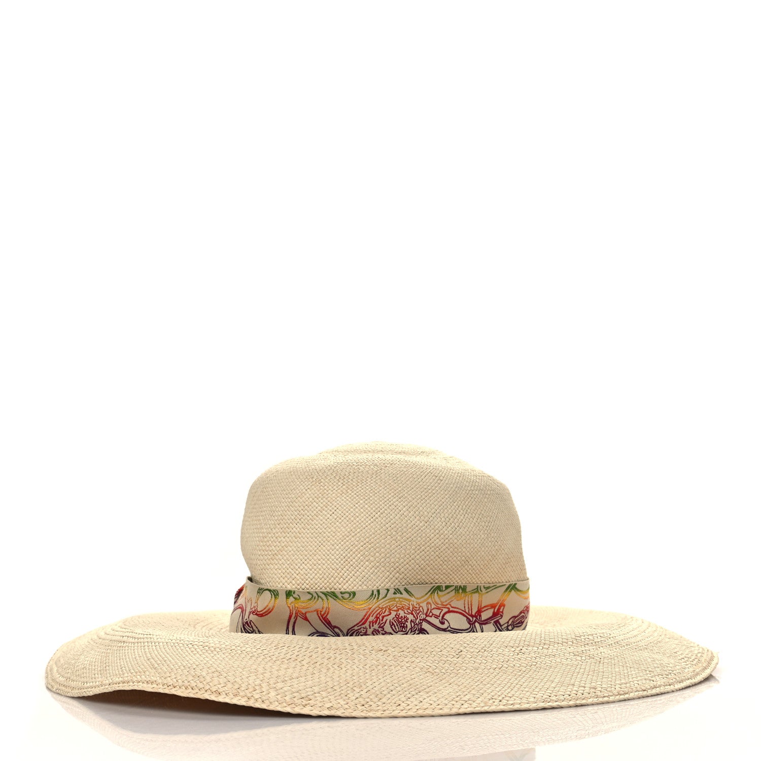 Hermes Panama Straw Brisa Brides De Gala Hat 57 Naturel Multicolore 5 of 8